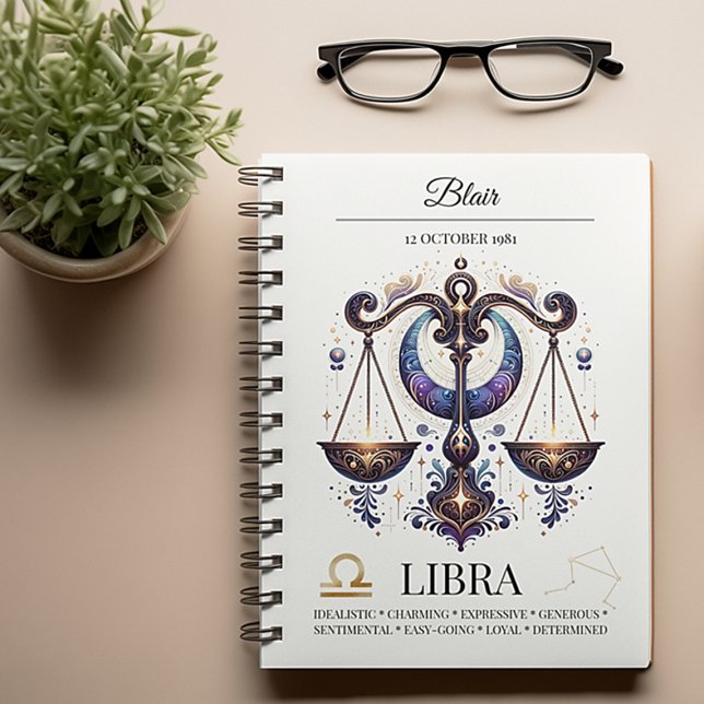 Stylisches Watercolor Libra Custom Journal Notizbuch (Von Creator hochgeladen)