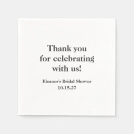 Stylisches White Custom Brautparty Vielen Dank Serviette