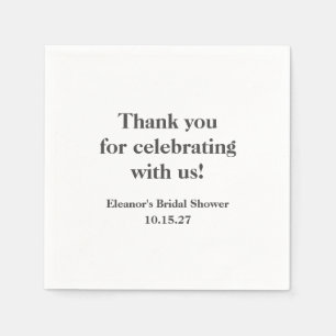 Stylisches White Custom Brautparty Vielen Dank Serviette