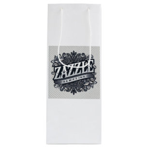 Stylisches Zazzle-Store-Logo Geschenktüte Für Weinflaschen