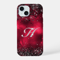 Stylisé faux cristal strass lettre H rouge noir