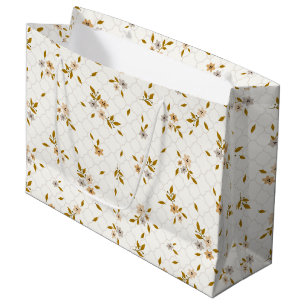 Stylisé Floral Imprimer grand sac cadeau