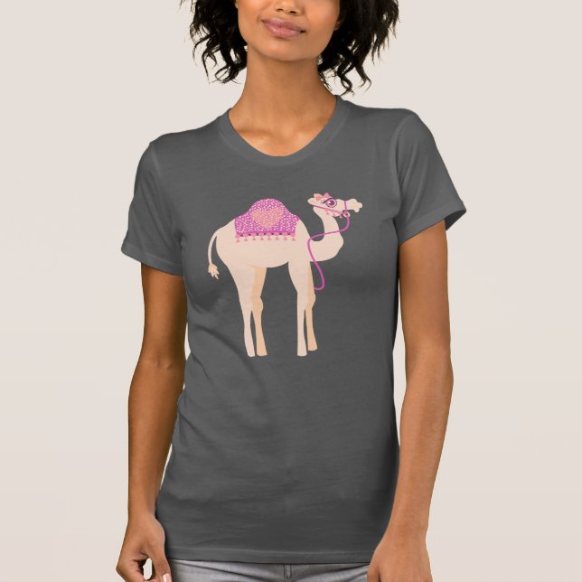 Stylisé mignon graphique un camel à bosse t-shirt (Devant)