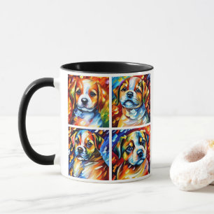 Stylisé Portraits de chiot mignoné Café Mug
