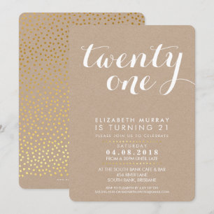 STYLISH 21ème anniversaire INVITATION blanc sur kr