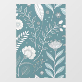 Stylish 24x36 Floral Transparent Window Cling Déco Fensteraufkleber