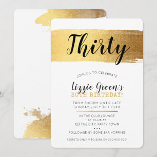 STYLISH 30. Geburtstag laden Imitate Glam goldene  Einladung