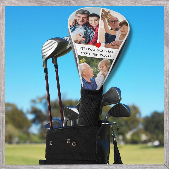 Stylish 3 Photo Best Grandad By Par  Golf Headcover (Von Creator hochgeladen)