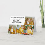 Stylish 3 Photo Collage Birthday Card Karte<br><div class="desc">This modern photo collage birthday card is great for male and female relatives or friends, the personalization tool alows to change all the text by clicking on the personalize link, the font style, size and color can be changed by clicking on the customize further link after personalizing. The card has...</div>