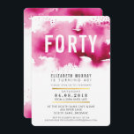 STYLISH 40. Geburtstag Party INVITE Aquarell Rosa Einladung<br><div class="desc">Ein trendiges Einladungs-Design für Ihren BIRTHDAY für jedes Alter - kontaktieren Sie mich, um den Glitzer-Typ für Sie zu ändern! TIPP: 1. Um Grafiken und Schriftart zu ändern/zu verschieben und mehr Text hinzuzufügen, klicken Sie auf den Button "Anpassen". - - - - - - - - - - - -...</div>