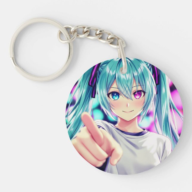 "Stylish Acrylic Circle Keychain  Durable " (Devant)