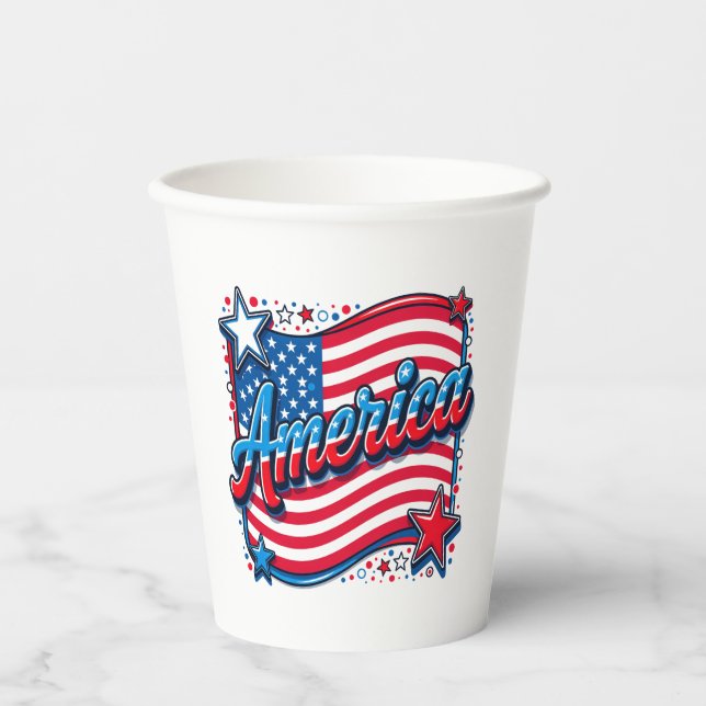 Stylish America Kaffeetasse Pappbecher (Vorderseite)