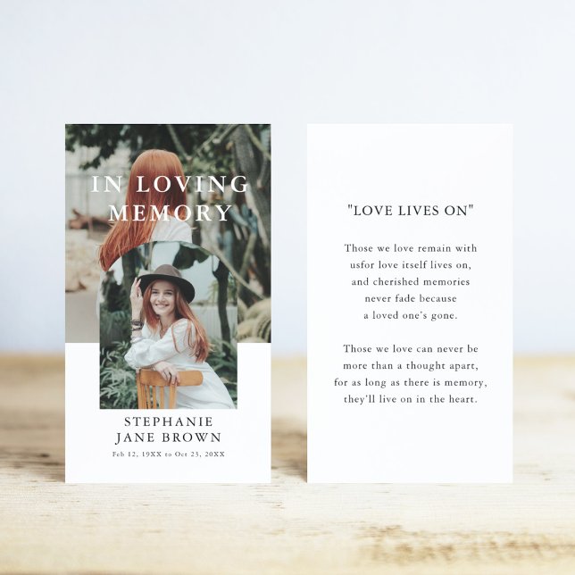 Stylish Arch 2 Photo Funeral Prayer Card (Von Creator hochgeladen)