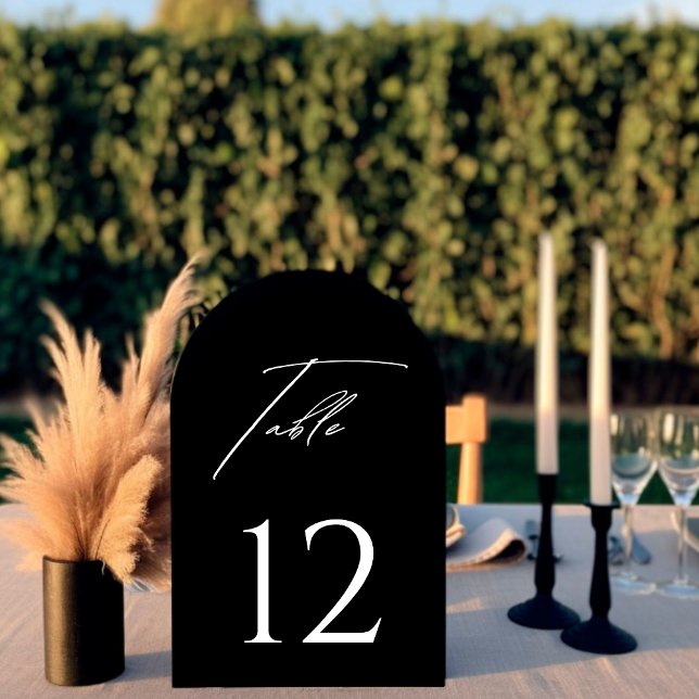 Stylish Arched Black & White Table Number  Einladung (Von Creator hochgeladen)