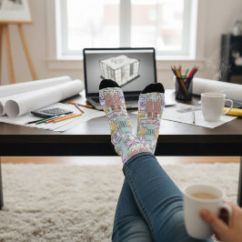 Stylish Architectural Blueprint Socks Socken