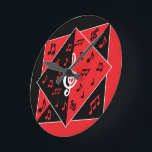 Stylish Art Deco Music Notes Red Black White Runde Wanduhr<br><div class="desc">A stylish musical design in an art deco style with a large treble clef in white with musical notes in red and black on an alternating black and red background. We welcome custom requests for other color combinations, just use the contact us via our GiftsBonanza store with your request prior...</div>