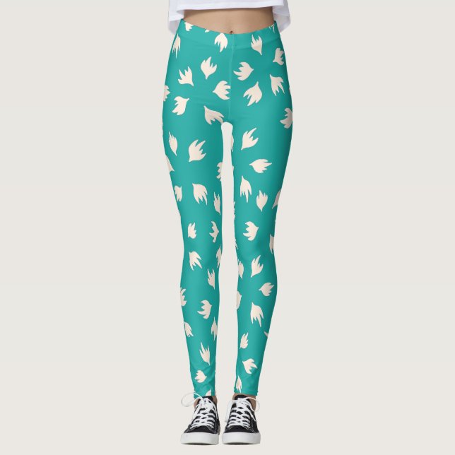 stylish Baby Blue &white Leggings (Vorderseite)