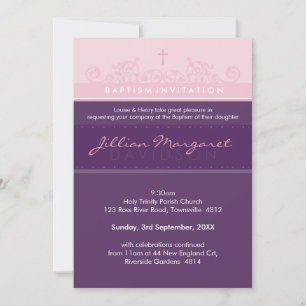 STYLISH BAPTISM ERSUCHT: elegante 2P Einladung