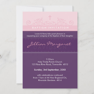 STYLISH BAPTISM ERSUCHT: elegante 2P Einladung