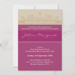 STYLISH BAPTISM ERSUCHT: elegante 4P Einladung