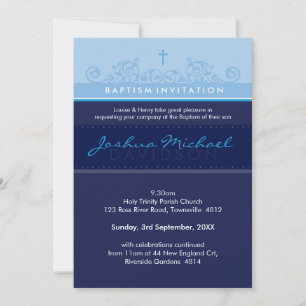STYLISH BAPTISM ERSUCHT: elegante 5P Einladung