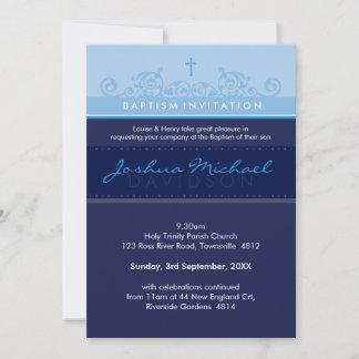 STYLISH BAPTISM ERSUCHT: elegante 5P Einladung