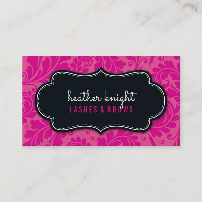 STYLISH BEAUTY elegant geblüht schwarz magenta ros Visitenkarte (Vorderseite)