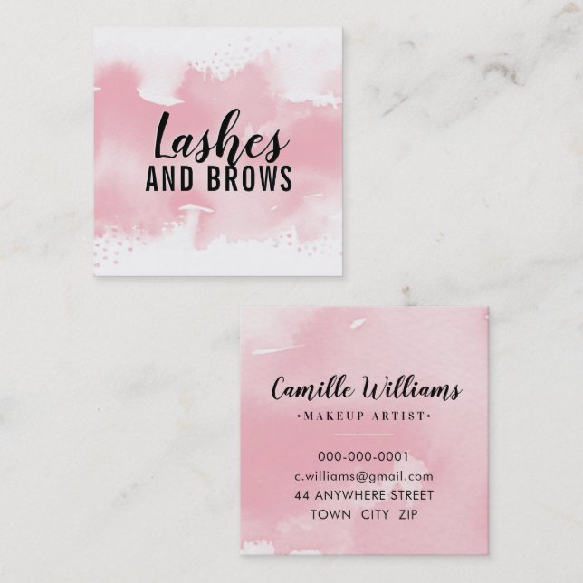 STYLISH BEAUTY Moderne Lackierung der Aquarellfarb Quadratische Visitenkarte (Vorne/Hinten)