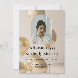 Stylish Birthday Invitation | Simple Custom Card Einladung