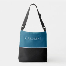 Stylish Black and Ocean Blue Personalized 