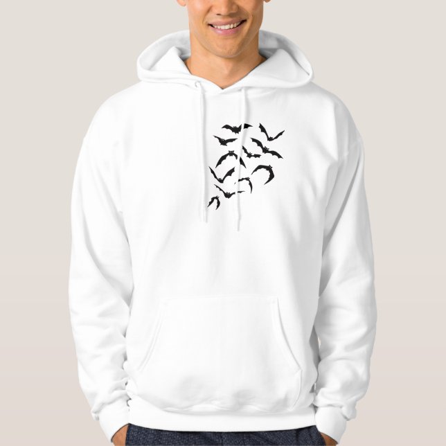 Stylish Black Bats Graphic – Minimalist Bat Art fo Hoodie (Vorderseite)