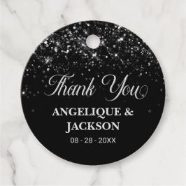 Stylish Black Glitzer Vielen Dank für Ihre Unterst Geschenkanhänger