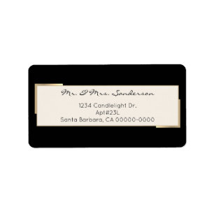 Stylish Black Gold Wedding Mr. Adressaufkleber