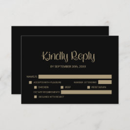Stylish Black Wedding RSVP