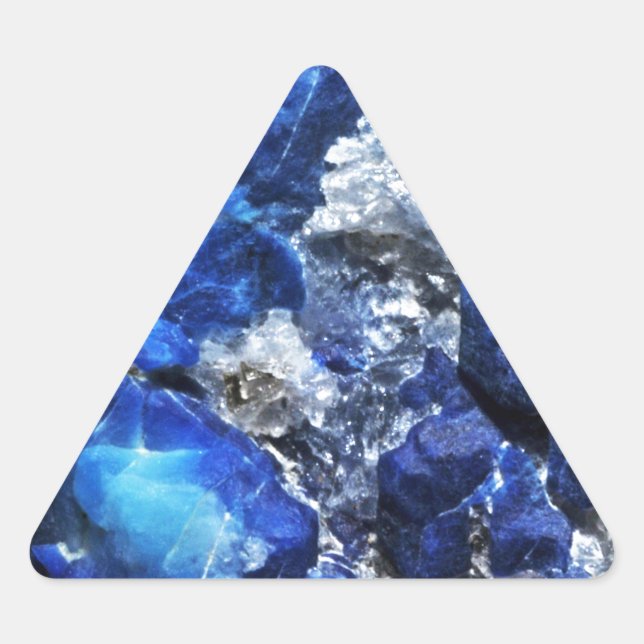 Stylish Blue Marble Stone Dreieckiger Aufkleber (Vorderseite)