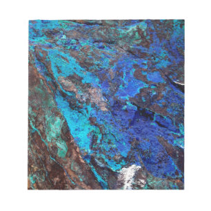 Stylish Blue Marble Stone Notizblock