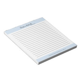 Stylish Blue Minimalistisch Lined Notizblock
