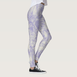 Stylish Blue Paris Toile Design Leggings