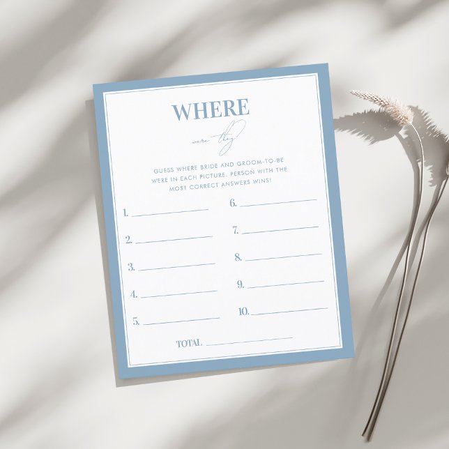 Stylish Blue Where Were War Brautparty Game (Von Creator hochgeladen)