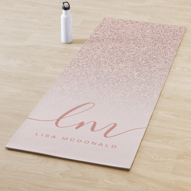 Stylish blush pink ombre chic personalized yogamatte (Beispiel)