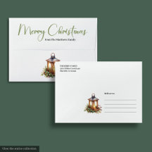 Stylish Boho Earthy Watercolor Holiday Envelopes