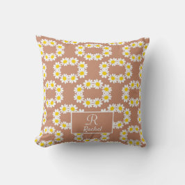Stylish Boho Monogram Terracotta Kissen