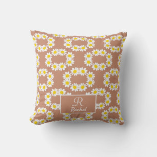 Stylish Boho Monogram Terracotta Kissen