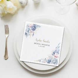 Stylish Bridal Shower with Elegant Blue Blooms Serviette