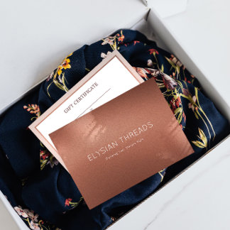 Stylish Bronze Business Gift Certificate Card Dankeskarte