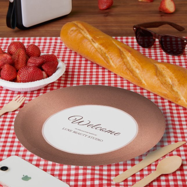 Stylish bronze special event party welcome pappteller (Picknick)