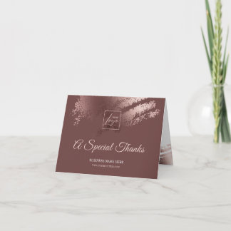 Stylish Bronze Special Thanks Business Gift Card Dankeskarte