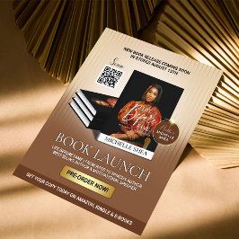 Stylish Brown & Gold Author Book Launch Release Flyer