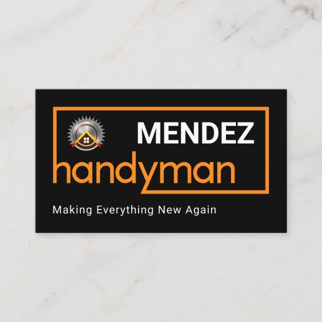 Stylish Brown Handyman Frame Visitenkarte (Vorderseite)
