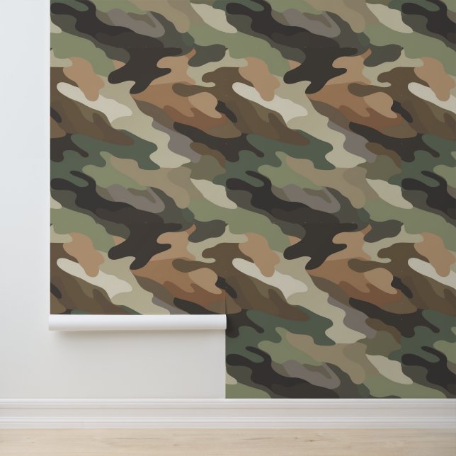 Stylish Camouflage Pattern Home Wallpaper Tapete (Anwendung)